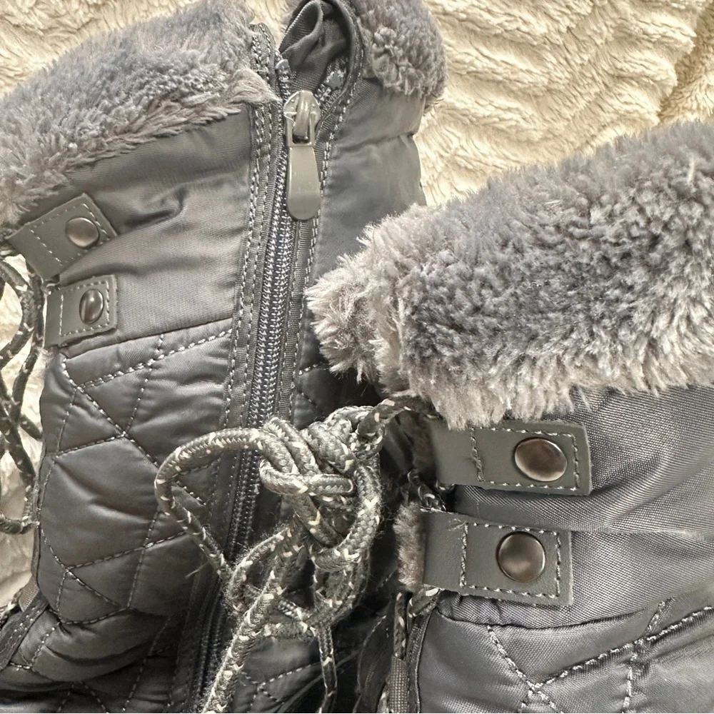 Dream Pairs Goose Womens Grey Faux Fur Winter Boots Size 9  EUC!